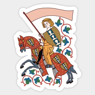 Cute and colourful Medieval knight Illustration Sticker